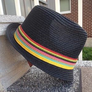 Black Fedora with multi color band